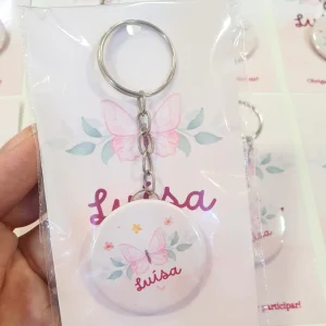 CHAVEIROS PERSONALIZADOS COM NOME 3,5CM | BORBOLETA | LEMBRANCINHA CHÁ DE BEBÊ | ANIVERSÁRIO